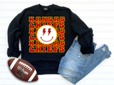 Kansas Chiefs Smiley Face TeeShirt  *ADULT Size*