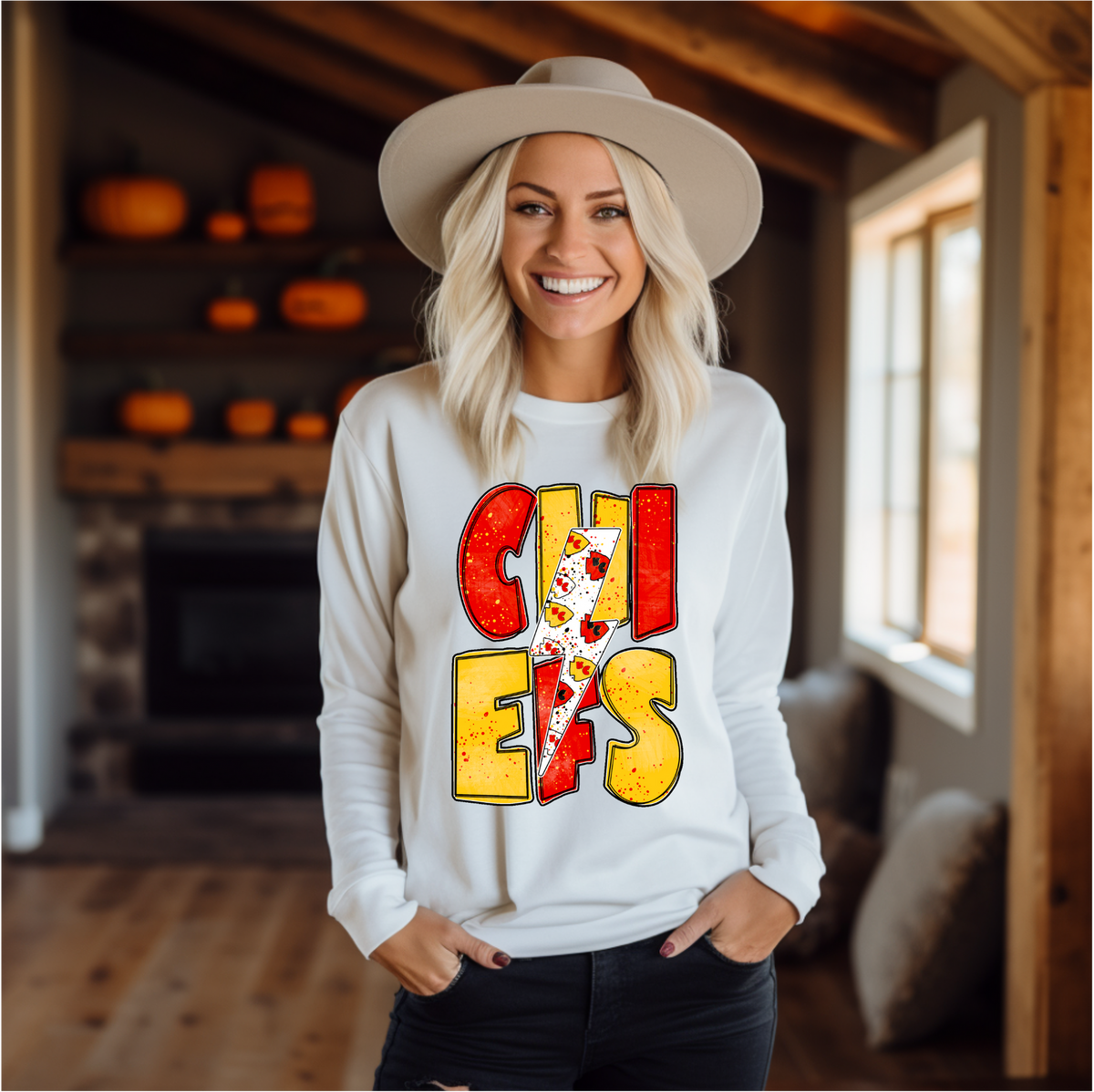 Chiefs Lightning Bolt SWEATSHIRT  *ADULT Size*