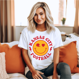 Smiley Face KC Football  Tshirt *YOUTH Size*