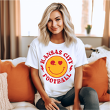 Smiley Face KC Football Tshirt  *ADULT Size*