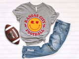 Smiley Face KC Football SWEATSHIRT  *ADULT Size*