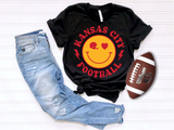 Smiley Face KC Football  Tshirt *YOUTH Size*