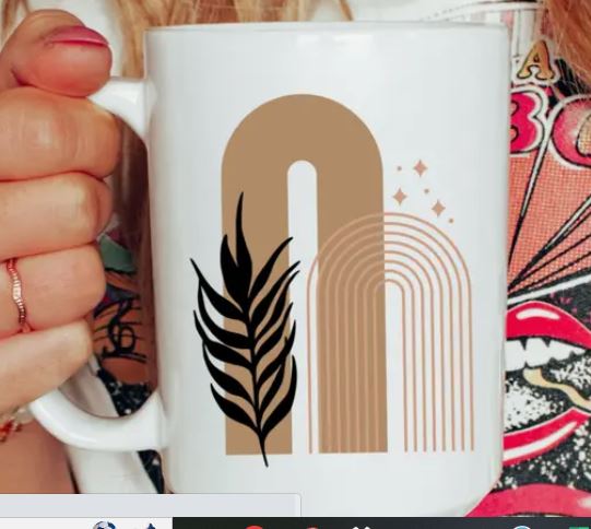 Modern BoHo Arch Ceramic Coffee Mug (15oz)